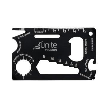 Black Multifunctional Stainless Steel Card Tool