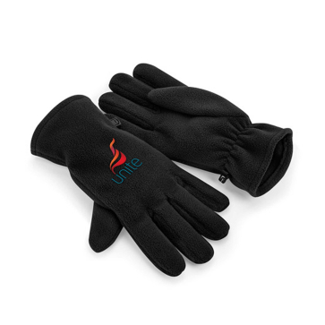 Black Recycled Suprafleece Gloves (Personalised)