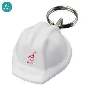 Hard Hat Shaped Recycled Keychain