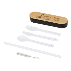 Cutlery Set with Bamboo Lid