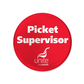 Picket Supervisor 38mm Tin Badge 
