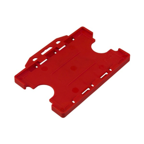 Red Double Sided ID Card Holder - Landscape