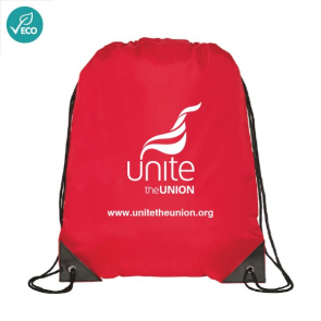 Eco Recycled Drawstring Bag Red