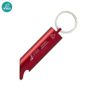 RCS Recycled Aluminium IPX LED Light And Bottle Opener With Keychain (Personalised)